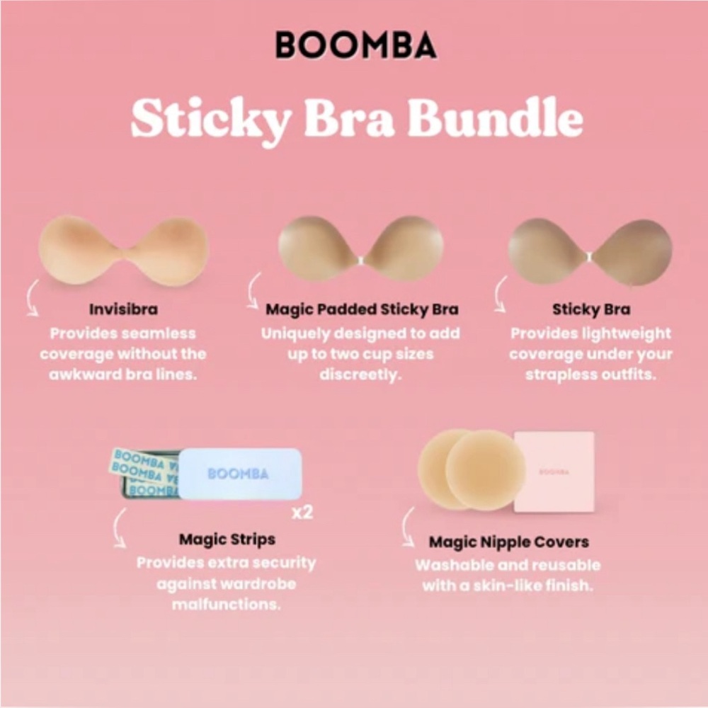 BOOMBA Sticky Bra Bundle / C / Sand NWT